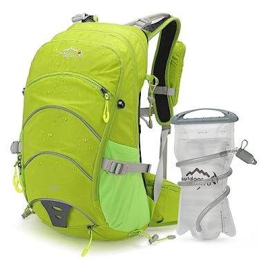 Imagem de Mochila de hidratação, mochila de hidratação de 20L, mochilas com estrutura interna para caminhadas com bexiga de água de hidratação de 2L e capa de chuva, para ciclismo, acampamento, caça, esqui, nev