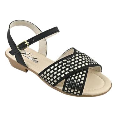 Imagem de Sandália de Salto Infantil Menina Salomé Tiras Preto