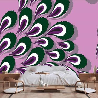 Imagem de Lcythiazole Mural de penas de tamanho personalizável - papel de parede de penas coloridas, papel de parede de penas de animais, adesivos de parede de penas, descasque e cole, para quarto e escritório