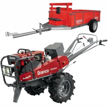 Imagem de Microtrator Diesel Branco BTD18.0E 17,4HP Com Carreta Agricola 1000kg