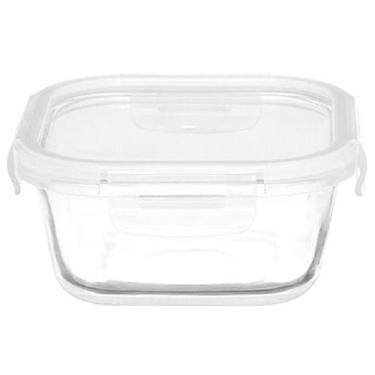 Imagem de Pote marmita de vidro quadrado com tampa hermética 500 ml - IMPORTADOR