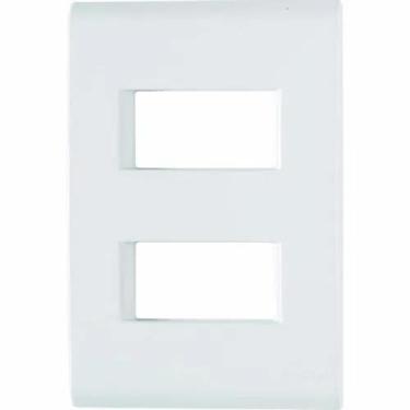 Imagem de Placa 2 Postos Afastados 4x2 c/ Suporte Tramontina Liz Branca - LIZ TR