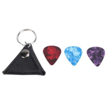Imagem de Bolsa de chaveiro do porta -chaves de guitarra com 3 escolhas para o porta -fone de ouvido anel de guitarra elegante e prático. (Preto)