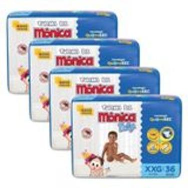 Imagem de Fralda Turma da Mônica Baby Qu4troSec Tam. XXG - 13 a 17kg kit 04 pcte