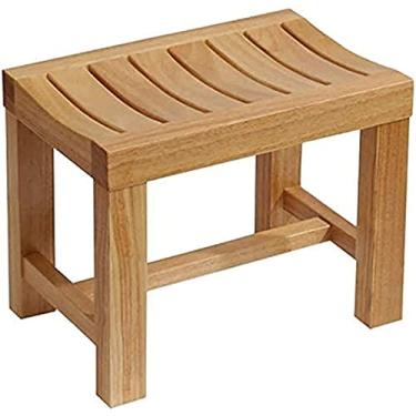 Imagem de Cadeiras de chuveiro para idosos cadeira de chuveiro de banheira à prova d'água banco de banho de bambu banco de canto de madeira para auxílio de segurança de banheiro interno ou externo (tamanho: