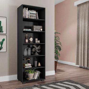 Imagem de Estante De Livros Para Escritório Mdp Texturizado Home Office Alf Preto G47