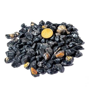 Imagem de 200g Ônix Preto Rolado Pedra Natural PP Aprox. 5 a 10mm - CristaisdeCu