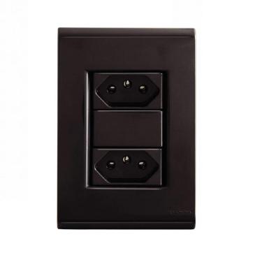 Imagem de Conjunto Tomada Dupla 20A Grafite 57173/066 Tramontina Liz