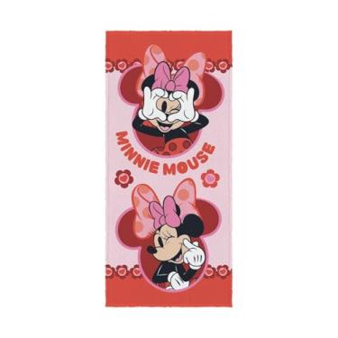 Imagem de Toalha Felpuda de Banho Estampada Minnie 60 cm x 1,20 m Com 1 peça
