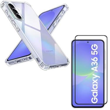 Imagem de Kit Capa Capinha Para Samsung Galaxy A36 5G Case Air Anti Impacto Transparente + Pel�cula De Vidro Temperado 3D