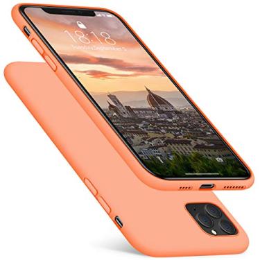 Imagem de DTTO Capa compatível com iPhone 11 Pro Max, [série Romance] capa de silicone [câmera e proteção de tela] com almofada de grade colmeia para iPhone 11 Pro Max 2019 6,5 polegadas, Nectarina