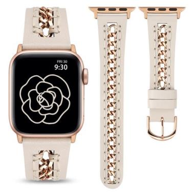 Imagem de Pulseira Apple Watch em couro Minyee 38/40/41/42/44/45/49 mm para mulh