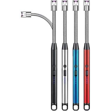 Imagem de Isqueiro Acendedor Elétrico Recarregável de Fogão a Gás, Churrasqueira, Velas, Cozinha, Ponta Flexível, Carregamento USB, 27 cm, Premium (Cores Sortidas)