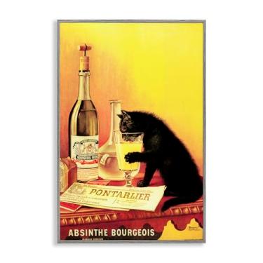 Imagem de Stupell Industries Arte giclée emoldurada cinza de gato e absinto vintage, design por Marcus Jules, 20 x 30