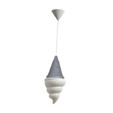 Imagem de WeiLaiKeQi Lustre de lustre de sorvete Iluminação de restaurante Nórdica Lâmpada decorativa leve para o corredor da sala de jantar da cozinha, Cinza