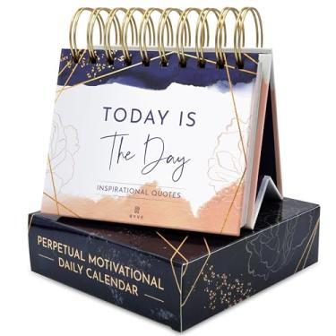 Imagem de Calendário motivacional - Calendário diário com citações inspiradoras - Decoração de mesa inspiradora para mulheres, decoração de escritório para mulheres, presentes inspiradores para mulheres, acessórios de mesa para mulheres azul