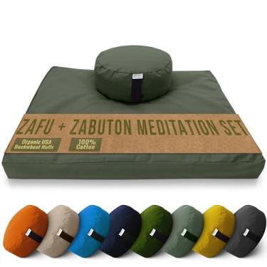 Imagem de Bean Products Conjunto de almofadas de meditação - Almofadas de meditação Zafu e Zabuton para sentar no chão, almofada de ioga, almofada de ioga de algodão, almofada de oração zen ajoelhada - Feito