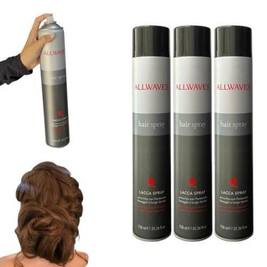 Imagem de Laque de cabelo spray allwaves hair 750ml 3 unidades