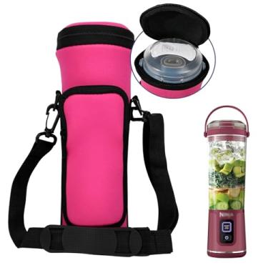 Imagem de NUENSS-ROR Estojo De Transporte Portátil Nueness-Ror Com Tampa Para Liquidificador Ninja Bc151 Blast, Capa Viagem Isolamento, Alça Transversal Ajustável E Bolso Acessórios (Vermelho)