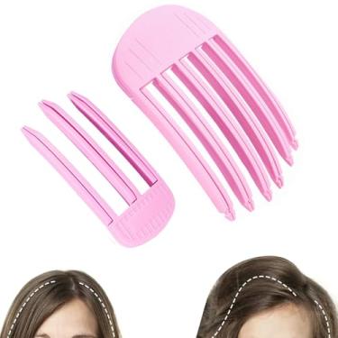 Imagem de 2 peças de clipe de volume de cabelo para franja fofa, pente de volume de coroa fácil para mulheres, grampos de cabelo volumizantes instantâneos, sem traços, clipes de elevação da raiz do cabelo para