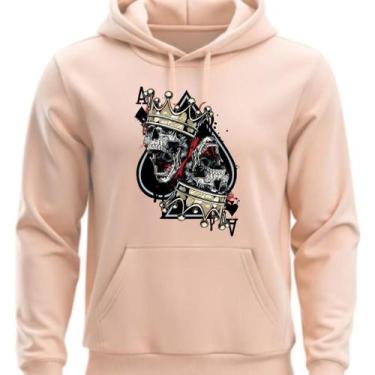 Imagem de Moletom personalizado Com capuz Cartas e Caveiras - Hs, Bege, M