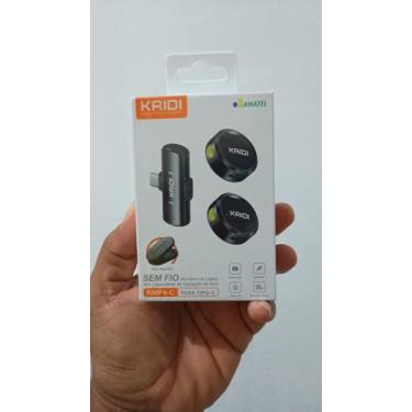 Imagem de Microfone de Lapela Sem Fio Compátivel Iphone 15/16 e Android USB C Smartphone Tablet Mini Microfone Para Celular Microfone Clip-on Para Gravação Vídeo Podcast YouTube Live Streaming Premium