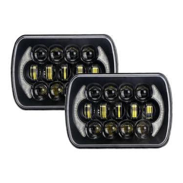 Imagem de CIADAZ Farol LED de 2 unidades de 7 polegadas Farol LED quadrado de 7x6 5x7 polegadas com sinal de mudança de direção DRL de feixe alto/baixo Substituição brilhante de 200 W para Jeep Wrangler YJ Cher
