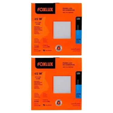Imagem de Kit 2 Painel Led 60x60 Quadrado Branco Sobrepor 45w 6500k Foxlux