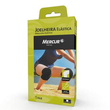 Imagem de Joelheira Elástica Mercur Preta Médio 1 Par
