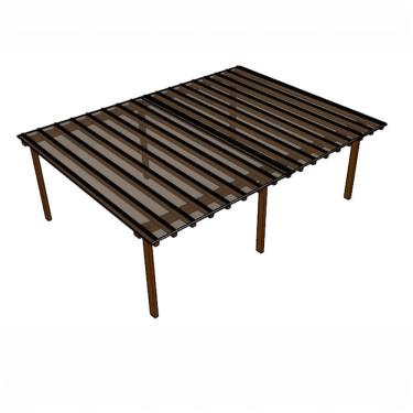 Imagem de Kit Policarbonato Bronze 4mm 8,00m X 6,00m - Perfis Naturais