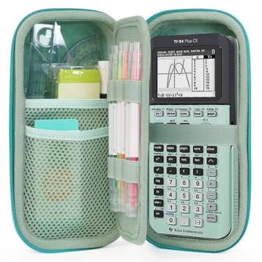 Imagem de ZUJFPL Capa rígida de EVA compatível com Texas Instruments TI-Nspire CX II/TI-NSPIRE CX-II CAS, capa portátil para calculadora gráfica colorida TI-84 Plus/TI-84 Plus CE/TI-83 Plus/TI-85/TI-89. (Menta)