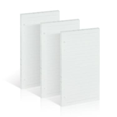 Imagem de Multibey Refil de papel A6, [pacote com 3] 100 g/m2 de espessura recarregável, papel forrado, 6 furos, folhas soltas, 135 folhas (270 páginas) para fichário de 6 anéis (A6)
