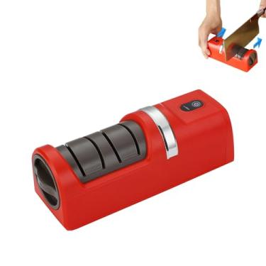 Imagem de MAVIS LAVEN Afiação Elétrica de Faca, USB Recarregável Com Rebolos Grosseiros e Finos Base Antiderrapante para Cozinha Chef Casa Camping Ao Ar Livre (vermelho)