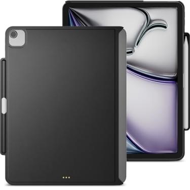 Imagem de MAGEASY CoverBuddy para iPad Air M3/M2 de 13 polegadas (2024-2025) - Capa para iPad Air compatível com teclado mágico, espessura aprimorada e dissipação de calor, com suporte para lápis - preta (couro