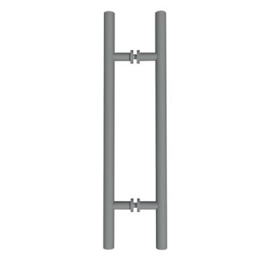 Imagem de Puxador Tubular H Em Alumínio 20cm Entre Furos Para Porta Natural Fosco