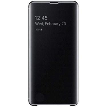 Imagem de Samsung Galaxy Oficial Genuína S10+ S-View Capa Flip Clear View EF-ZG975CBEGKR (Preto)