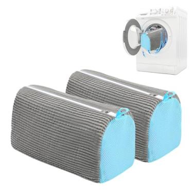 Imagem de Bolsa para máquina de lavar sapatos Esta bolsa de sapatos para máquina de lavar pode ser limpa 360° ao redor do zíper lateral reutilizável e durável, adequado para máquina de lavar e secar roupa