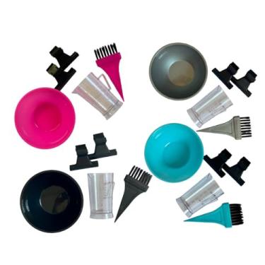 Imagem de Kit Profissional para Cabelos, Touca de Cetim Dupla, Massageador de Silicone, Escova Raquete, Xuxinha, 4 Peças (Aleatório)