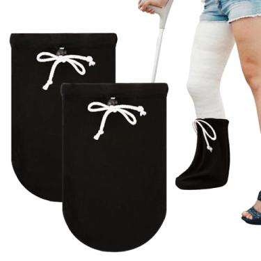 Imagem de JDVBDNK 2 Peças De Capa Meia Fundida Para Pé, Perna Abaixo Do Joelho, Meias Dedo Protetor Cordão Ajustável, Homens, Mulheres, Tornozelo À Prova (Preto)