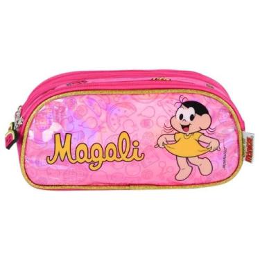 Imagem de Estojo Escolar 3 Compartimentos Mônica Magali Metalizado - Luxcel