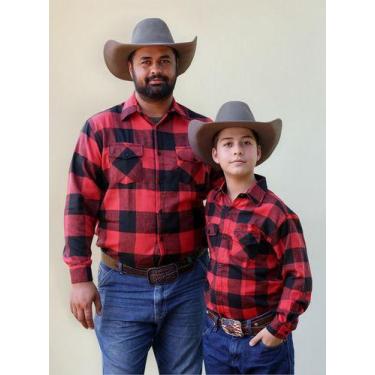 Imagem de Kit Camisa Flanela Xadrez 2 Peças: Tal Pai Tal Filho P Ao Gg - Maximus