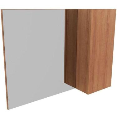 Imagem de Espelheira Para Banheiro 80 Cm Com 1 Porta Marina Amêndoa - TECNOMÓBIL