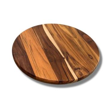 Imagem de Tábua 50Cm De Madeira Teca Para Cortar E Servir Pizza - Brasa Store