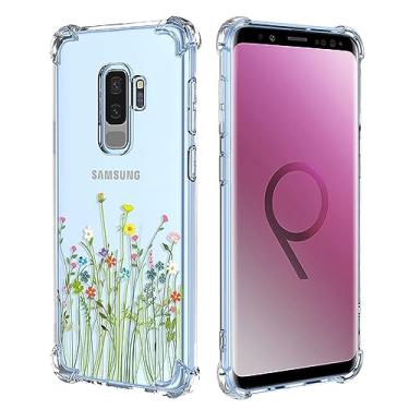 Imagem de GTBDEKI Capa de telefone para Galaxy S9 Plus, capa para Samsung S9+ G965U, capa transparente com padrões de jardim de flores capa protetora para celular para Samsung Galaxy S9 Plus buquê de flores