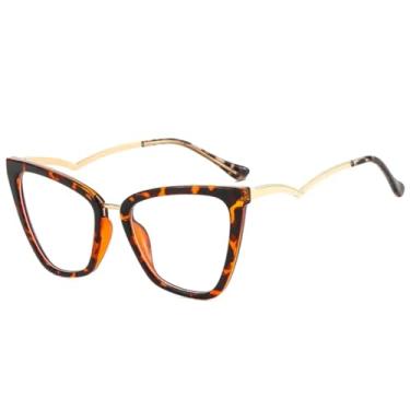 Imagem de Armação para óculos de sol femininos anti-luz azul (leopardo)