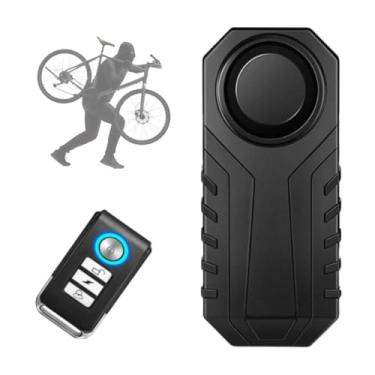 Imagem de Japard Alarme de bicicleta de 113 dB mais alto com controle remoto, sensor de movimento de vibração antifurto sem fio, sino de motocicleta de bicicleta à prova d'água IP55, KS-SF22R