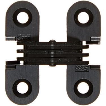 Imagem de SOSS - Dobradiça invisível de zinco 103CUS19 103 com furos para aplicações em madeira ou metal, montagem embutida, acabamento exterior preto E-coat (pacote com 2)