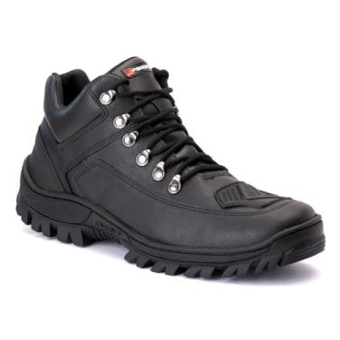 Imagem de Coturno Masculino Adventure Bota Resistente com Cadarço Estilo Motoqueiro Aventura Trabalho (Preto, BR, Adulto, Numérico, 40)