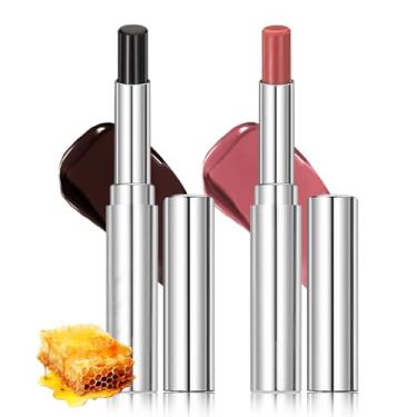 Imagem de 2 batons Honeynoir-Pink Honey, cor labial hidratante, protetor labial nutritivo, batom de mel preto adequado para todos os tons de pele, cuidados labiais naturais, hidratação de longa duração, não