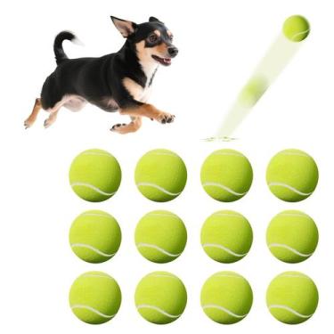 Imagem de Mini bolas de tênis susu e wuwu para cães pequenos, pacote com 12 cm -